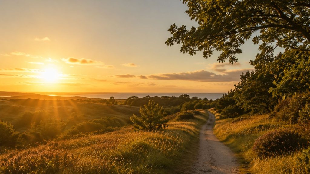 dansk natur med solrigt vejr